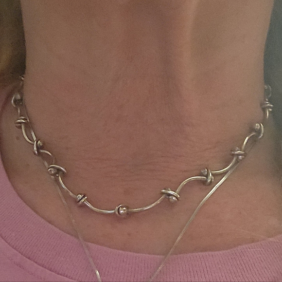Sterling Knot Link Necklace - Picture 3 of 6